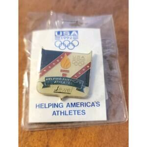 1992 Barcelona Spain Summer Olympics HELPING AMERICA'S ATHLETES USA Pin